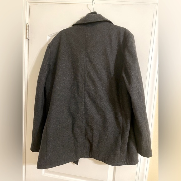 Kenneth Cole wool blend coat with zipper and buttons double breasted button - Picture 8 of 11